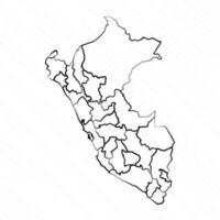 mano dibujado Perú mapa ilustración vector