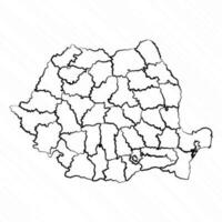 mano dibujado Rumania mapa ilustración vector