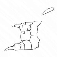 Hand Drawn Trinidad And Tobago Map Illustration vector