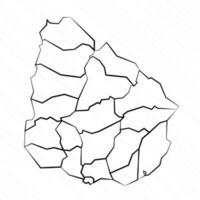 mano dibujado Uruguay mapa ilustración vector