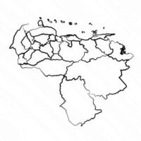 Hand Drawn Venezuela Map Illustration vector