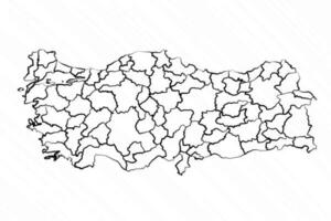 mano dibujado Turquía mapa ilustración vector