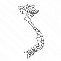 Hand Drawn Vietnam Map Illustration vector