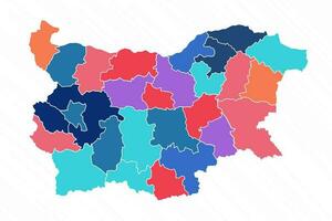 multicolor mapa de Bulgaria con provincias vector