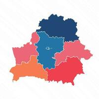 Multicolor Map of Belarus With Provinces vector