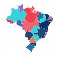 Multicolor Map of Brazil With Provinces vector