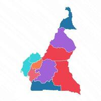 Multicolor Map of Cameroon With Provinces vector