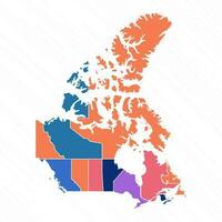 Multicolor Map of Canada With Provinces vector