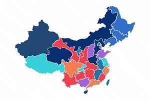 Multicolor Map of China With Provinces vector