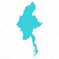 Vector Simple Map of Myanmar Country