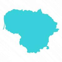 Vector Simple Map of Lithuania Country