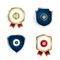 Abstract Snooker Badge and Label Collection vector