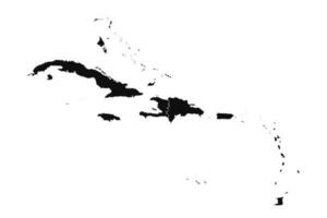 Abstract Caribbean Silhouette Detailed Map vector