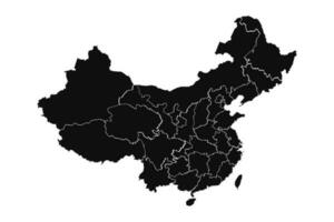 Abstract China Silhouette Detailed Map vector