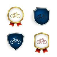 resumen bicicleta Insignia y etiqueta colección vector