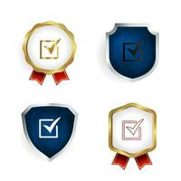 Abstract Check Mark Box Badge and Label Collection vector