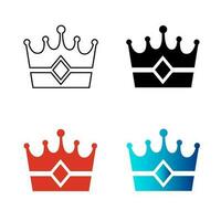 Abstract Crown With Jewels Silhouette Illustration vector