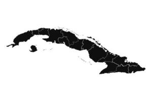 Abstract Cuba Silhouette Detailed Map vector