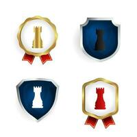 Abstract Chess Rock Badge and Label Collection vector