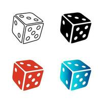 Abstract Dice Game Silhouette Illustration vector