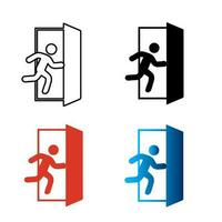 Abstract Emergency Exit Silhouette Illustration vector