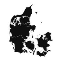 Abstract Denmark Silhouette Detailed Map vector