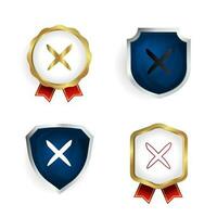 Abstract Cross Badge and Label Collection vector