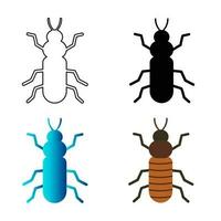 Abstract Flat Roach Insect Silhouette Illustration vector
