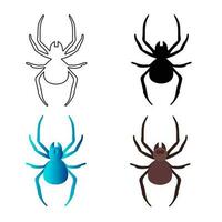 Abstract Flat Spider Arthropod Silhouette Illustration vector