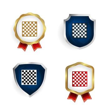 resumen vacío ajedrez Insignia y etiqueta colección vector