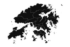 resumen hong kong silueta detallado mapa vector