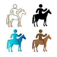 Abstract Horse Riding Silhouette Illustration vector