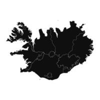 Abstract Iceland Silhouette Detailed Map vector