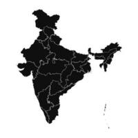 Abstract India Silhouette Detailed Map vector