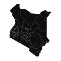 Abstract Kenya Silhouette Detailed Map vector