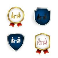 Abstract Interview Badge and Label Collection vector