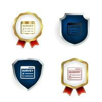 Abstract Online Survey Badge and Label Collection vector