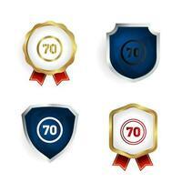 Abstract Speed Limit 70 Badge and Label Collection vector