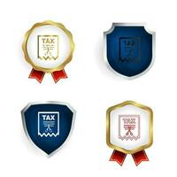 Abstract Tax Cut Badge and Label Collection vector