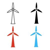 Abstract Wind Turbine Silhouette Illustration vector