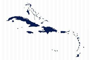 Flat Simple Caribbean Vector Map