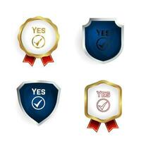 Abstract Yes Checkmark Badge and Label Collection vector