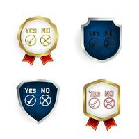 Abstract Yes No Badge and Label Collection vector