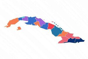 multicolor mapa de Cuba con provincias vector