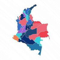 Multicolor Map of Colombia With Provinces vector