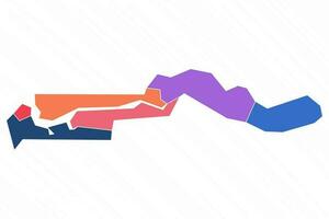 multicolor mapa de Gambia con provincias vector