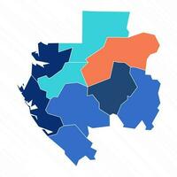 Multicolor Map of Gabon With Provinces vector