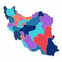 Multicolor Map of Iran With Provinces vector