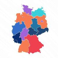 multicolor mapa de Alemania con provincias vector