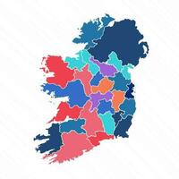 multicolor mapa de Irlanda con provincias vector